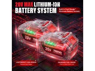 Outil multifonction oscillant 20v, 2*4.0a batteries, brushless outil multifonction sans fil avec 6 vitesses variables, 8500-21000rpm, chargeur, angle oscillant 4°