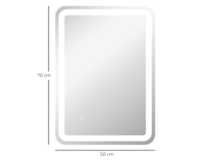 Miroir arrondi(e) de salle de bain coloris argenté <strong>FLORAGRACE</strong>  <strong></strong> - 70 cm x 50 cm