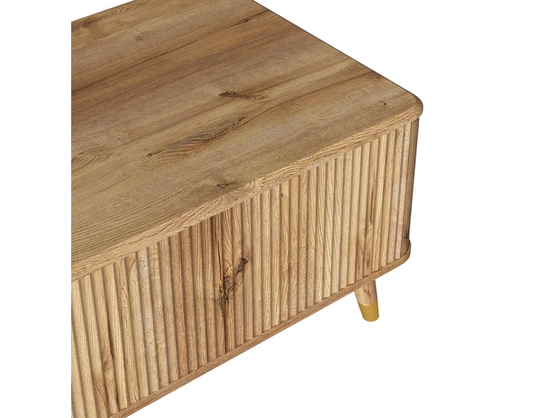  Table basse 97 x 52 x 56,5 cm en mdf avec plateau relevable et rangement naturel chicfurn  - Conforama E
