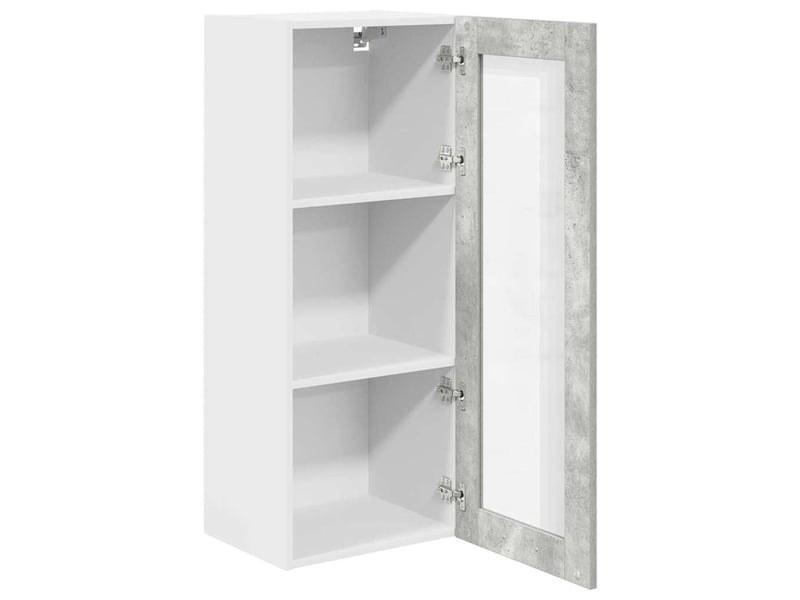  Meuble de rangement cuisine, armoire suspendue gris béton 40x31x100cm bois d'ingénierie  - Conforama E