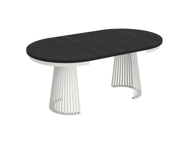 Selsey garda - table à manger ronde extensible - 100 cm - noirblanc Garda - Conforama E