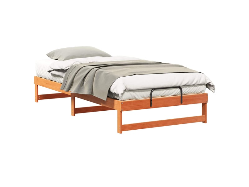  Lit simple- lit adulte -  cadre de lit marron 100 x 200 cm pin massif  - Conforama A
