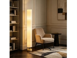 Lampadaire 15x15x120 cm interrupteur au pied bois beige