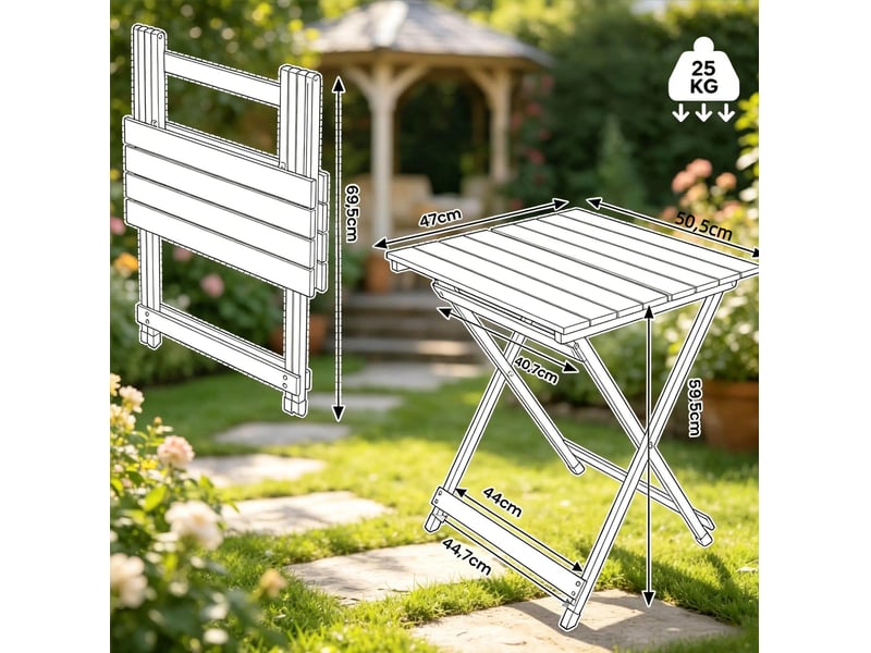  Table de camping pliante en aluminium noir 50,5 x 47 x 59,5 cm, portable pour jardin, plage et marché  - Conforama C