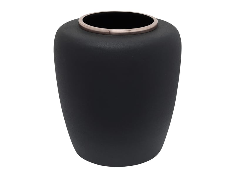  Vase déco en métal art deco 35cm noir  - Conforama B