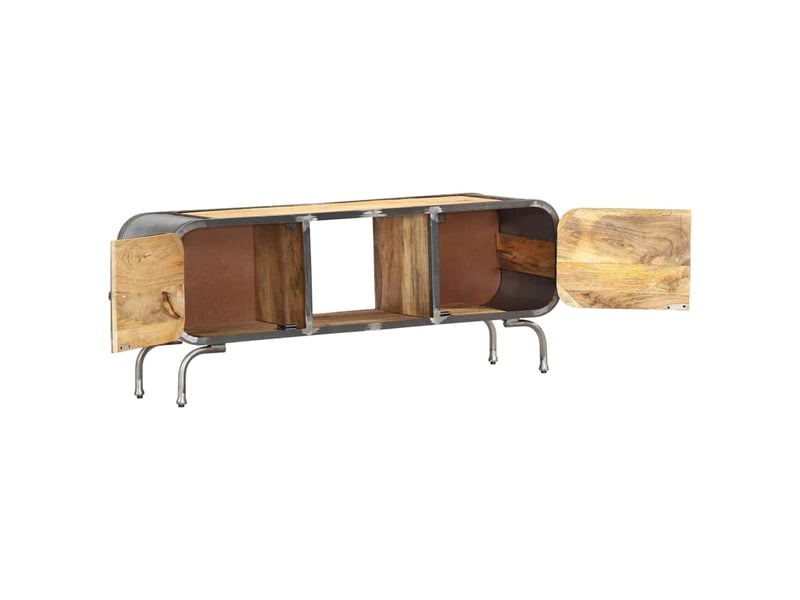  Meuble tv - banc tv - meuble de rangement 110x30x42 cm bois massif de manguier  - Conforama D
