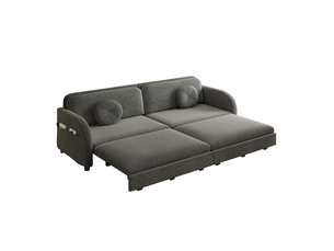 Canapé droit convertible <strong></strong> <strong>Fay Lum</strong> 3 places Tissu gris