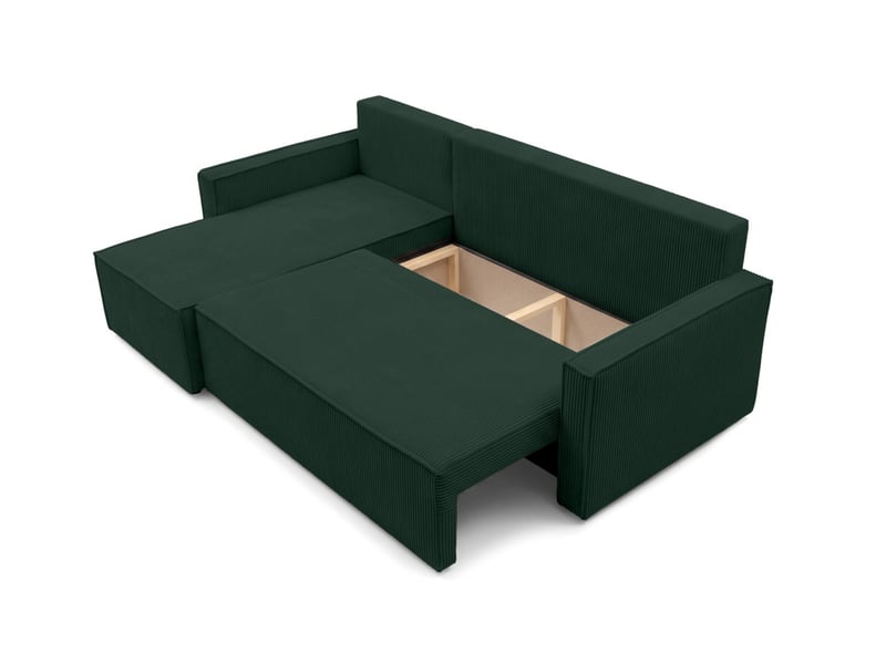  Farah - canapé d'angle reversible convertible 4 places accoudoirs slim velours cotelé  - Conforama D