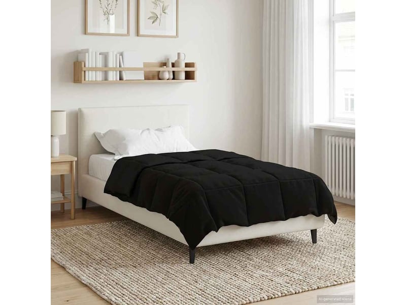 Couette - duvet d'été 135 x 220 cm été microfibre (100% polyester) noir - Conforama D