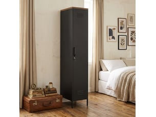 Armoire de rangement tcqpz métallique 46 x 35 x 183 cm verrouillable 4 étagères réglables noire
