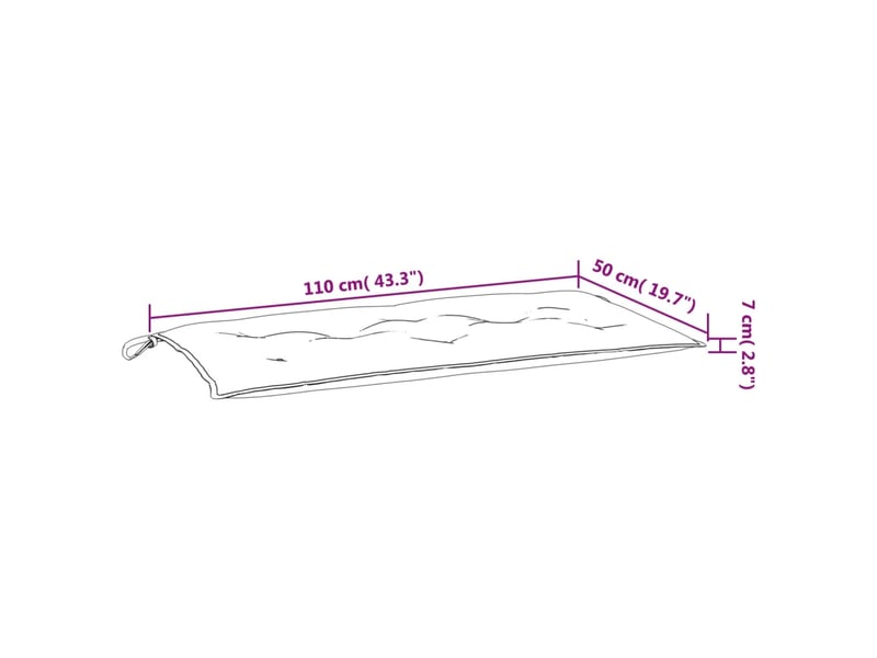 Vidaxl coussin de banc de jardin anthracite 110x50x7 cm tissu oxford  - Conforama C