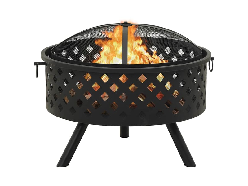  Brasero exterieur, foyer camping avec tisonnier 68 cm xxl acier  - Conforama A
