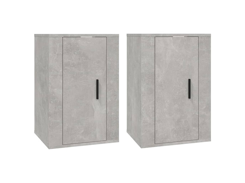  Lot de 2 meuble tv mural, meuble tv suspendu gris béton 40x34,5x60 cm  - Conforama A