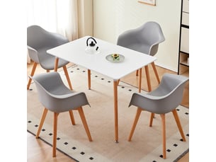 Lot de 4 chaises de salle à manger -pieds en hêtre - chaises de salle à manger scandinaves - gris
