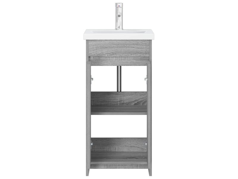  Meuble salle de bain avec évier, meuble de rangement sonoma gris shl1807  - Conforama D