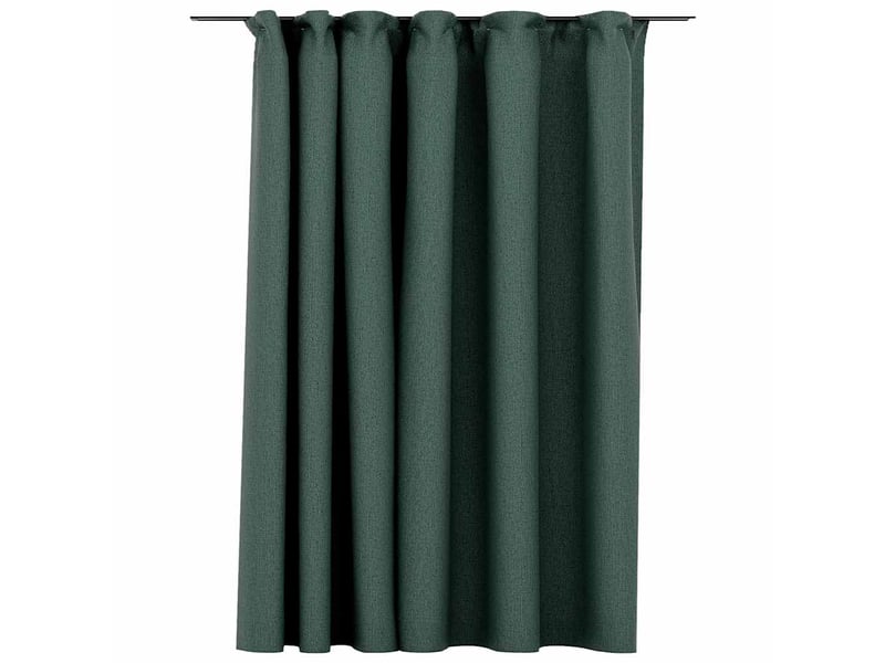  Rideau occultant, rideau black-out d'aspect de lin avec crochets vert 290x245 cm cf43974  - Conforama A