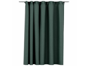 Rideau occultant, rideau black-out d'aspect de lin avec crochets vert 290x245 cm cf43974