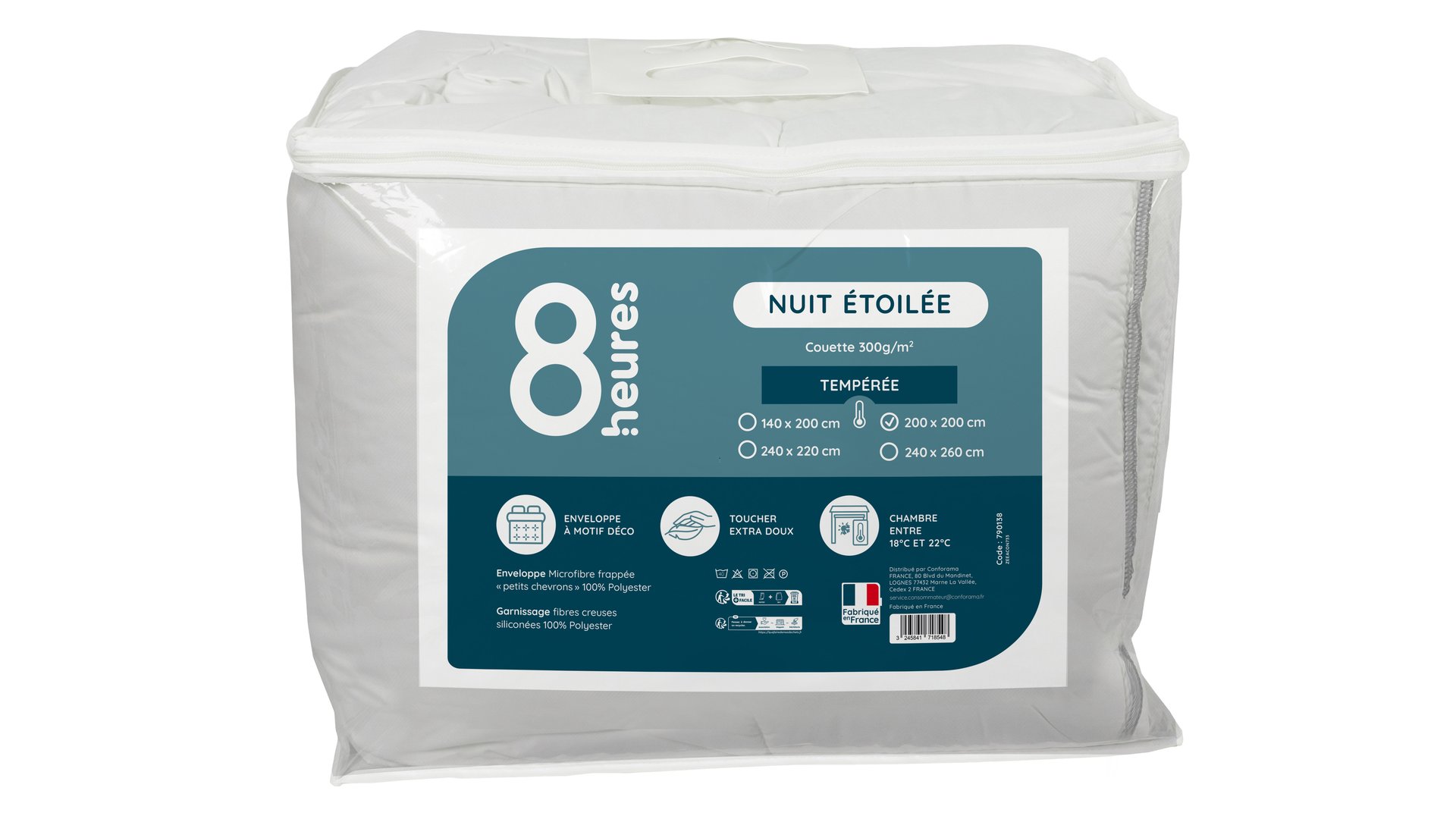 8 HEURES Couette 200x200 cm NUIT ETOILEE blanc Conforama