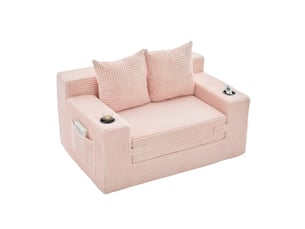 Canapé-lit moderne 2 places 133x87x64 cm rose sans matelas