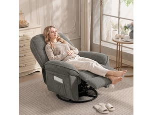 Fauteuil relax manuel  <strong>BEAOK</strong> Polyester gris