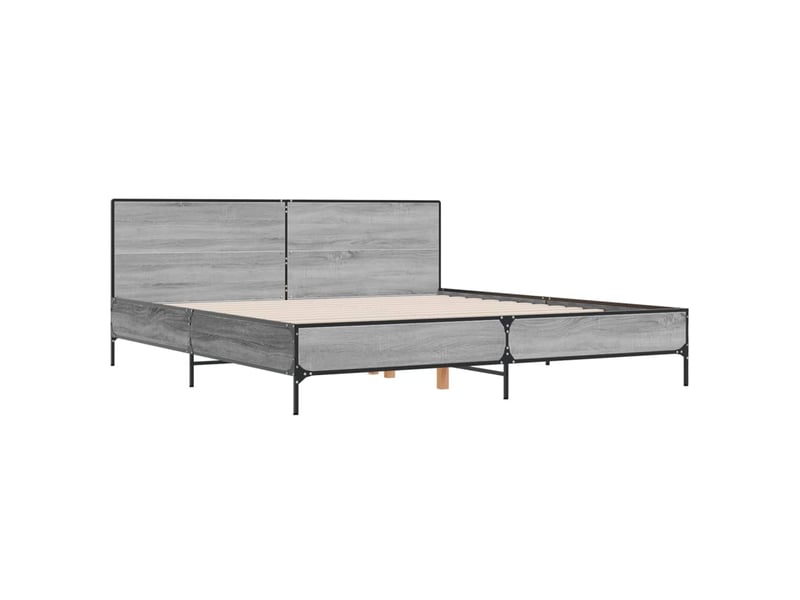  Lit double- lit adulte -  cadre de lit sans matelas sonoma gris 200x200 cm  - Conforama B