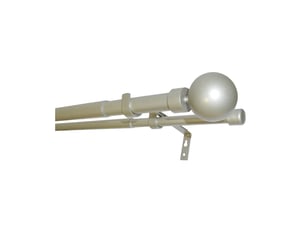 Kit double tringle à rideaux extensible embouts boule d28-19mm 200-370cm