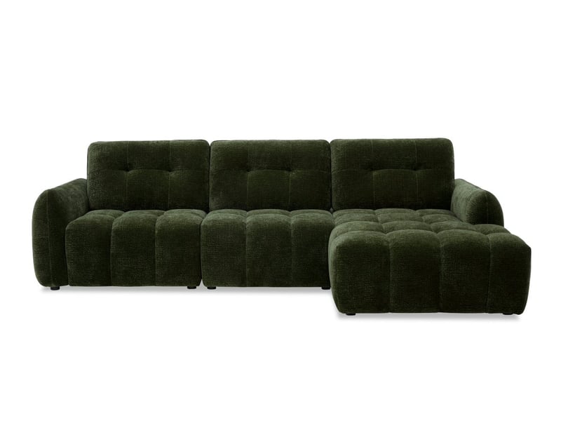  Canapé d'angle en velours tissé vert olive avec dossier réglable adonis - angle droit KF8618-2M-VEROL - Conforama E