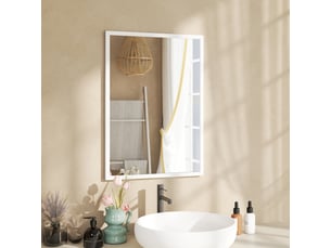 Miroir rectangulaire 0 suspendre coloris blanc <strong>SWEIKO</strong> <strong></strong> - 50 cm x 2 cm