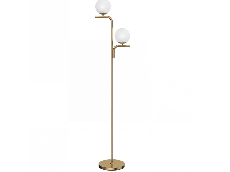  Lampadaire led 33x28x170 cm doré, verre et acier, double tête, 3 températures de couleur, interrupteur au pied  - Conforama A