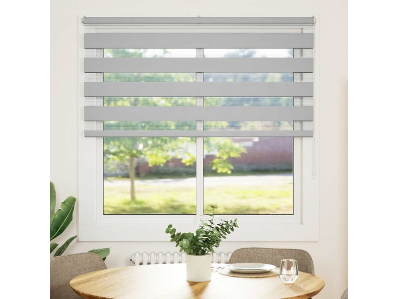  Store zèbre, store de fenêtre gris clair largeur du tissu 140,9 cm polyester cf48472  - Conforama A