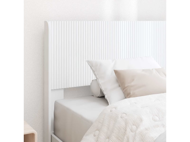  Lit simple- lit adulte -  cadre de lit avec rangement et tête de lit blanc 90 x 200 cm  - Conforama B