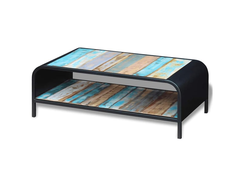 Table basse - table de salon - table à thé bois de récupération massif - Conforama C