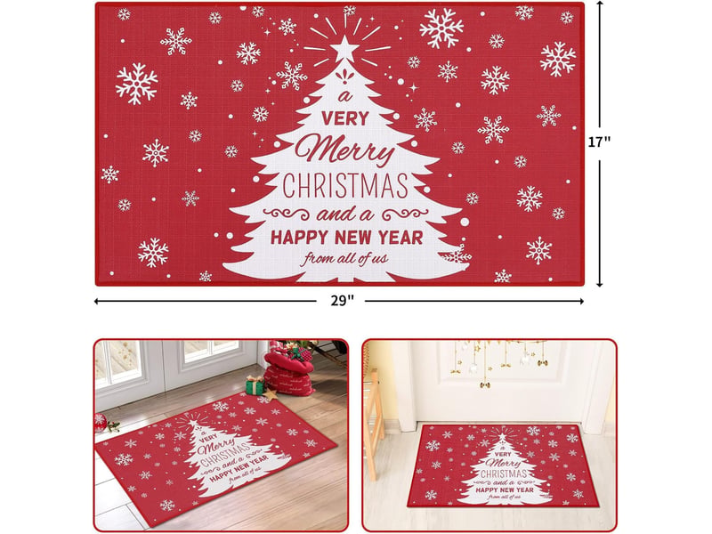  Tapis de noël - 40 x 60 cm - décoration de noël - paillasson de porte - pour chambre à coucher, couloir, salon, sol, cuisine, salle de bain (h)  - Conforama C