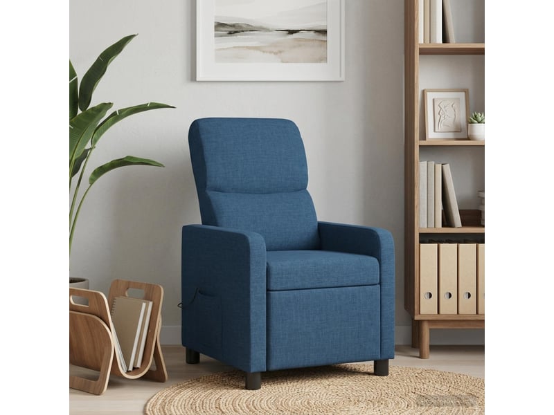 Vidaxl fauteuil de massage inclinable bleu polyester - Conforama B