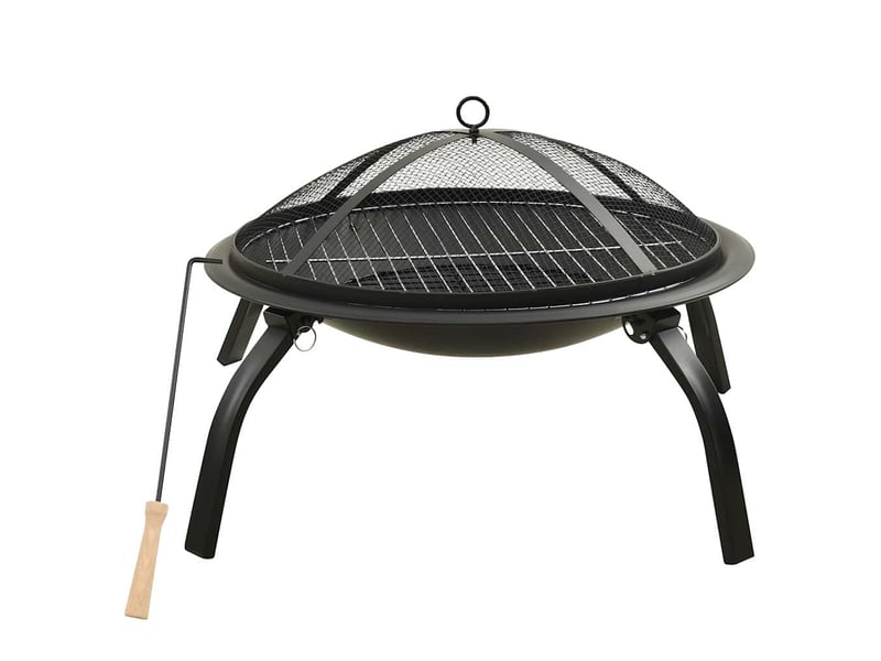  Foyer et barbecue avec tisonnier 2 en 1 56x56x49 cm acier  - Conforama A