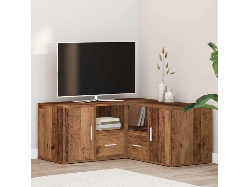  Armoire d'angle, armoire de rangement vieux bois 160x40x45 cm bois d'ingénierie  - Conforama B