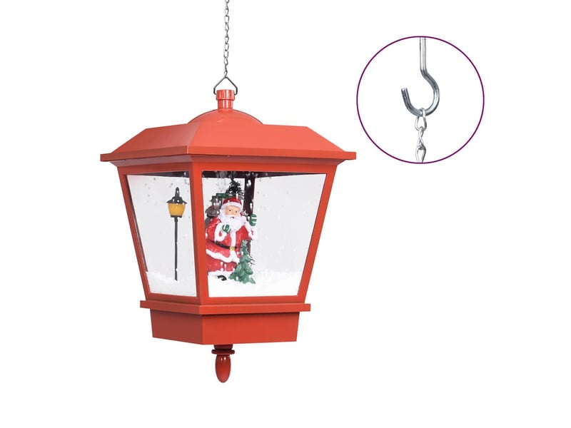  Lampe suspendue de noël lumière led père noël rouge 27x27x45 cm  - Conforama A