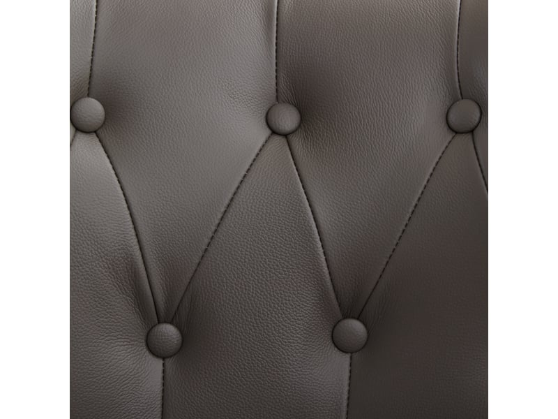  Chaise de salon,56x60x72 cm,avec dossier capitonné,cuir,gris  - Conforama E
