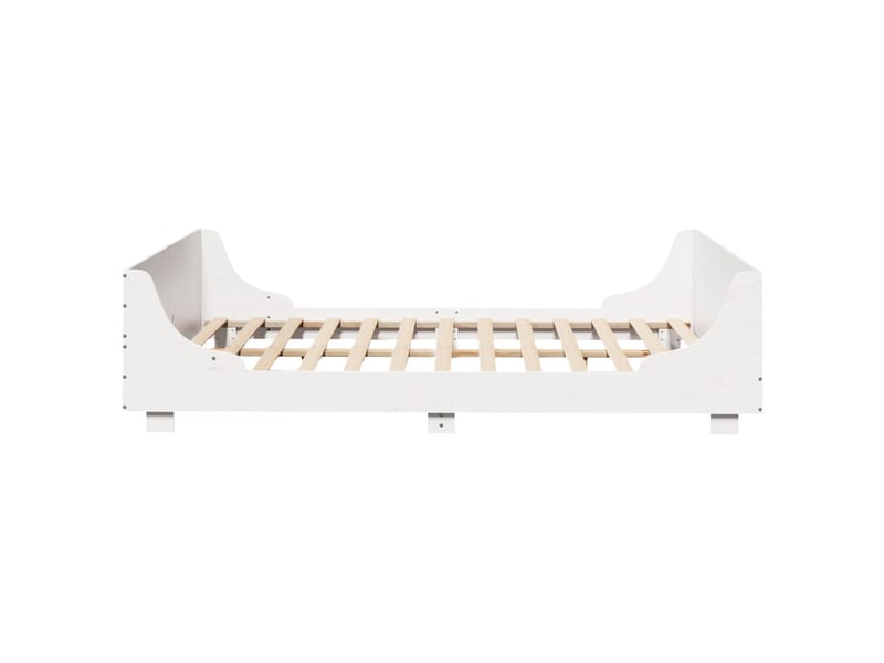 Lit double- lit adulte -  cadre de lit sans matelas blanc 120x190 cm bois de pin massif  - Conforama D