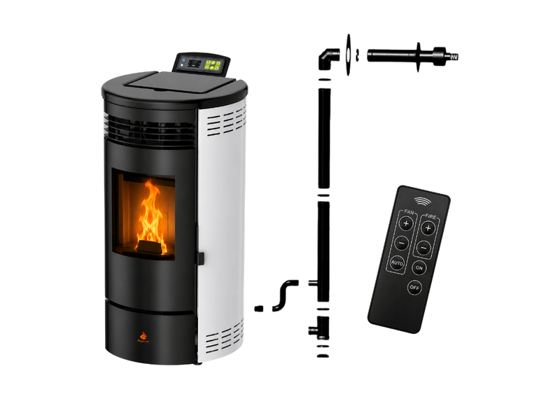  Poêle à granulés étanche flora 9 kw + kit conduit ventouse - blanc  - Conforama A