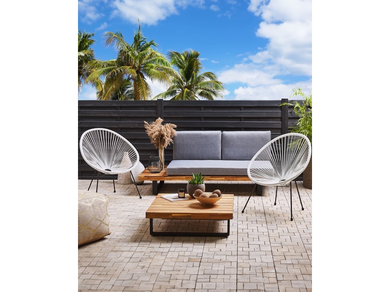 Lot de 2 chaises de jardin acapulco ii polyrotin blanc - Conforama B