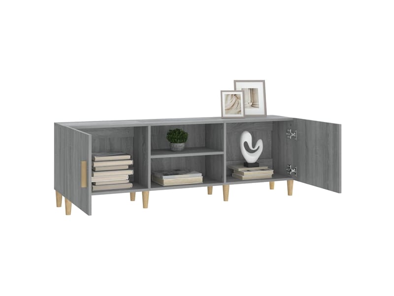  Meuble tv - banc tv - meuble de rangement sonoma gris 150x30x50 cm bois d'ingénierie  - Conforama D