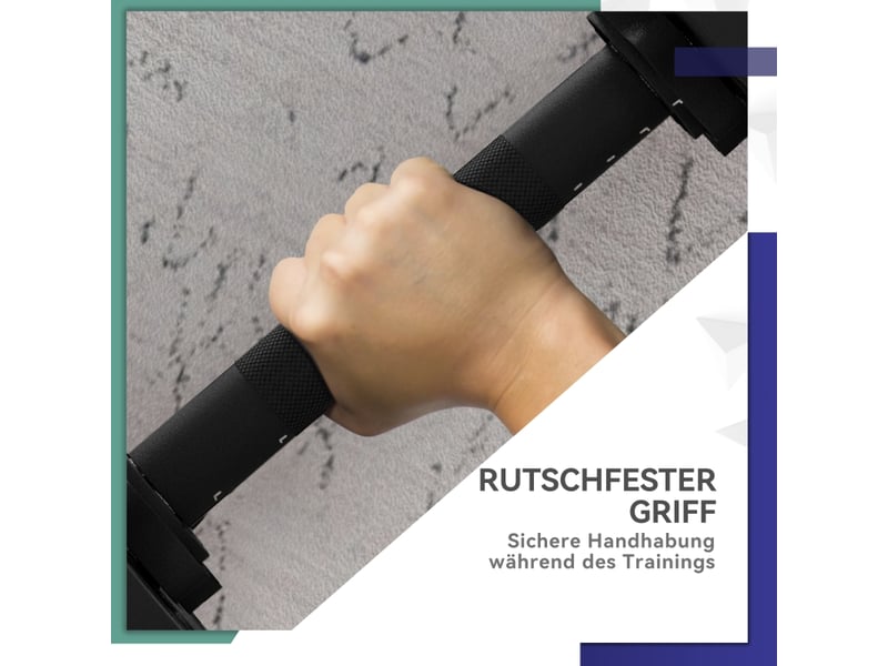 Kit haltères 2 en 1, haltères et barre longue, poids réglable 20 kg pour entraînement à domicile  - Conforama E