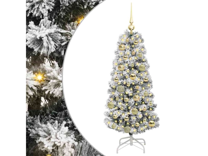  Sapin de noël, arbre de noël artificiel à branches articulées vert et blanc cf61121  - Conforama A