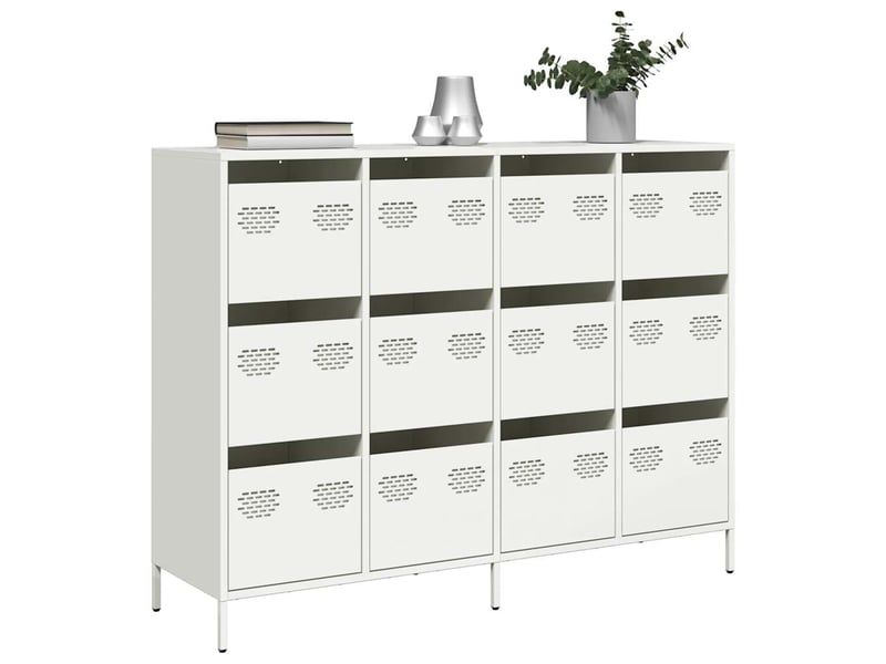  Buffet - bahut - meuble de rangement blanc 135x39x103,5 cm acier laminé à froid  - Conforama B