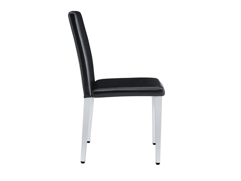  Lot de 6 chaises de salle à manger confort pu noir et métal argenté homvra  - Conforama C