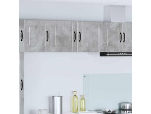 Meuble mural de cuisine | armoire de cuisine 2 pcs gris béton bois d'ingénierie shl1801