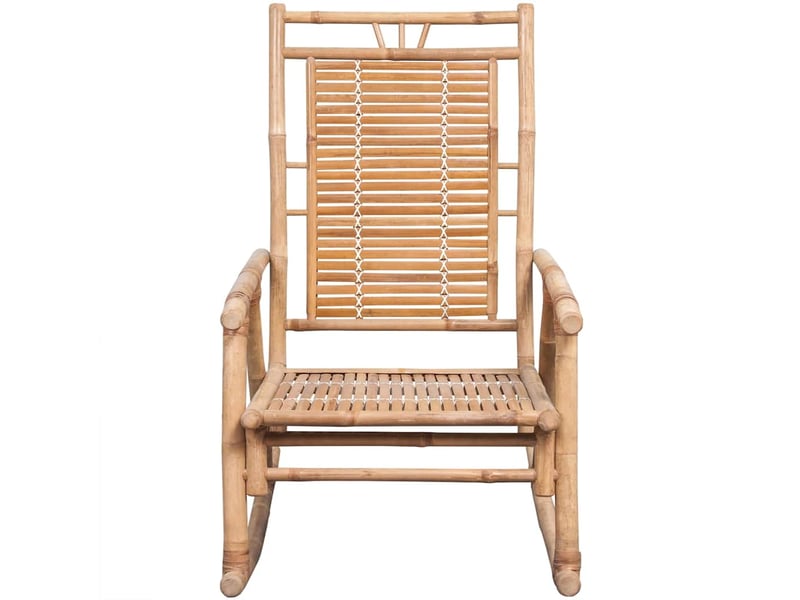  Chaise à bascule de jardin, rocking-chair avec coussin bambou cf31279  - Conforama C