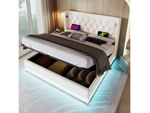 Lit coffre 180x200 cm    coloris blanc