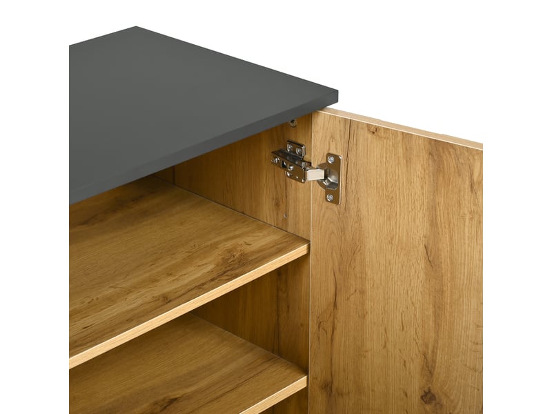 Meuble à chaussures 80x35x91,5 cm, armoire de rangement 2 portes avec revêtement imitation bois et capacité modulable - Conforama D